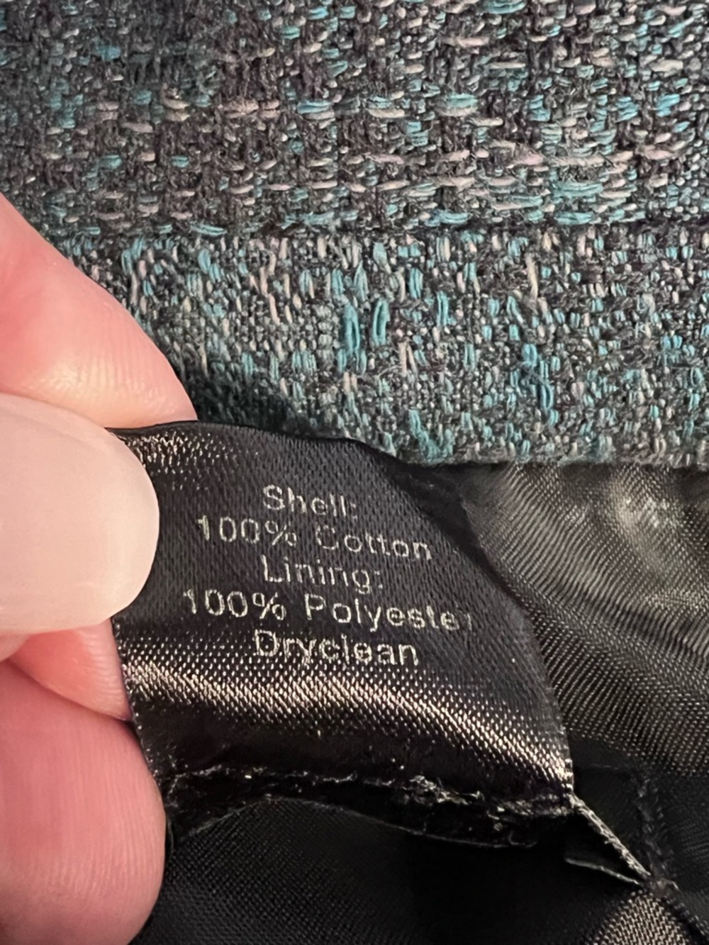 Ann Taylor Blueish Green Hints of Purple 2 Button Closure Lined Blazer Size 14P - Picture 10 of 10